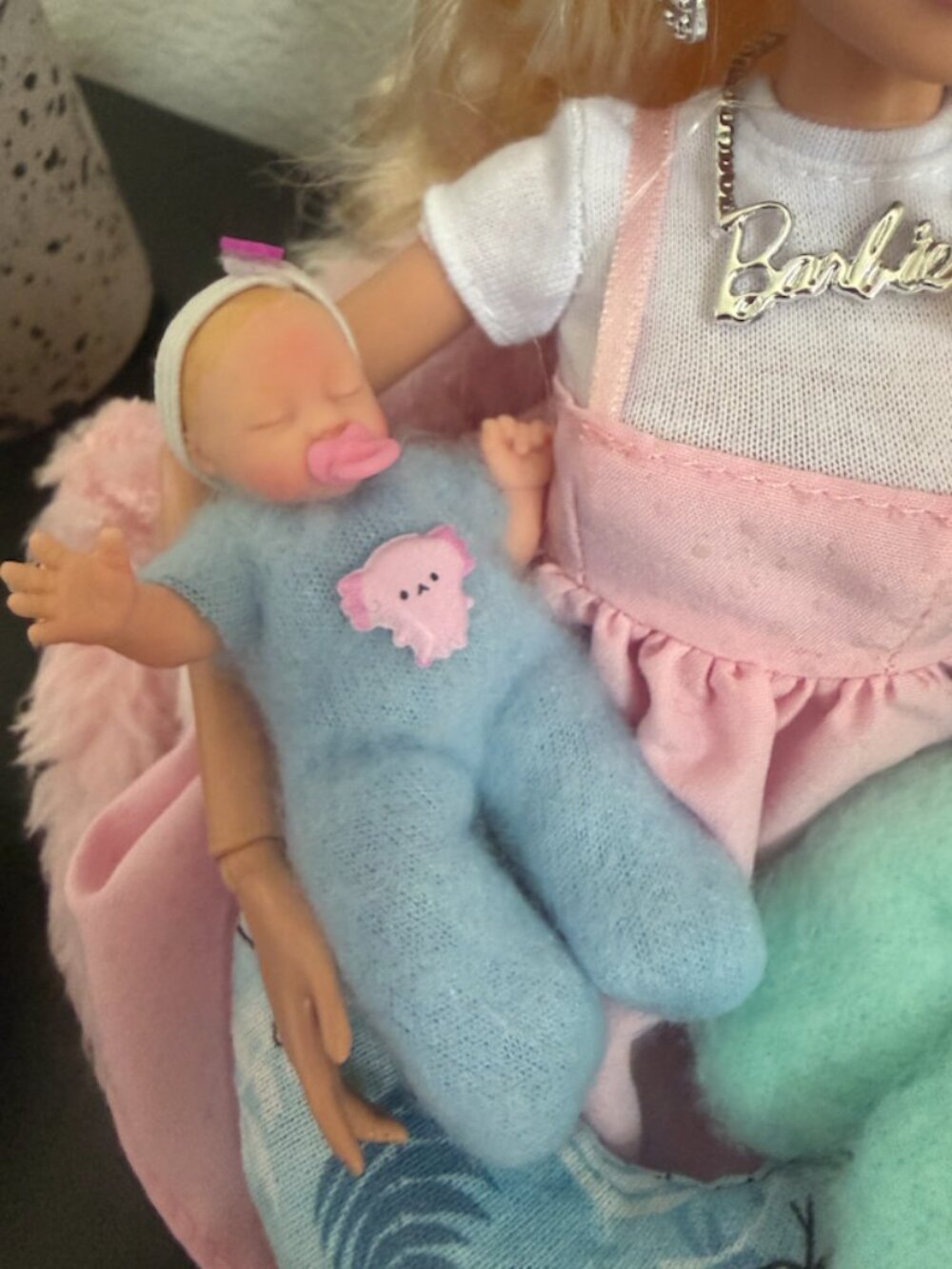 Plush Jumpsuit for Mini ZURU Dolls | Handmade 2.5 Inch Doll Clothes